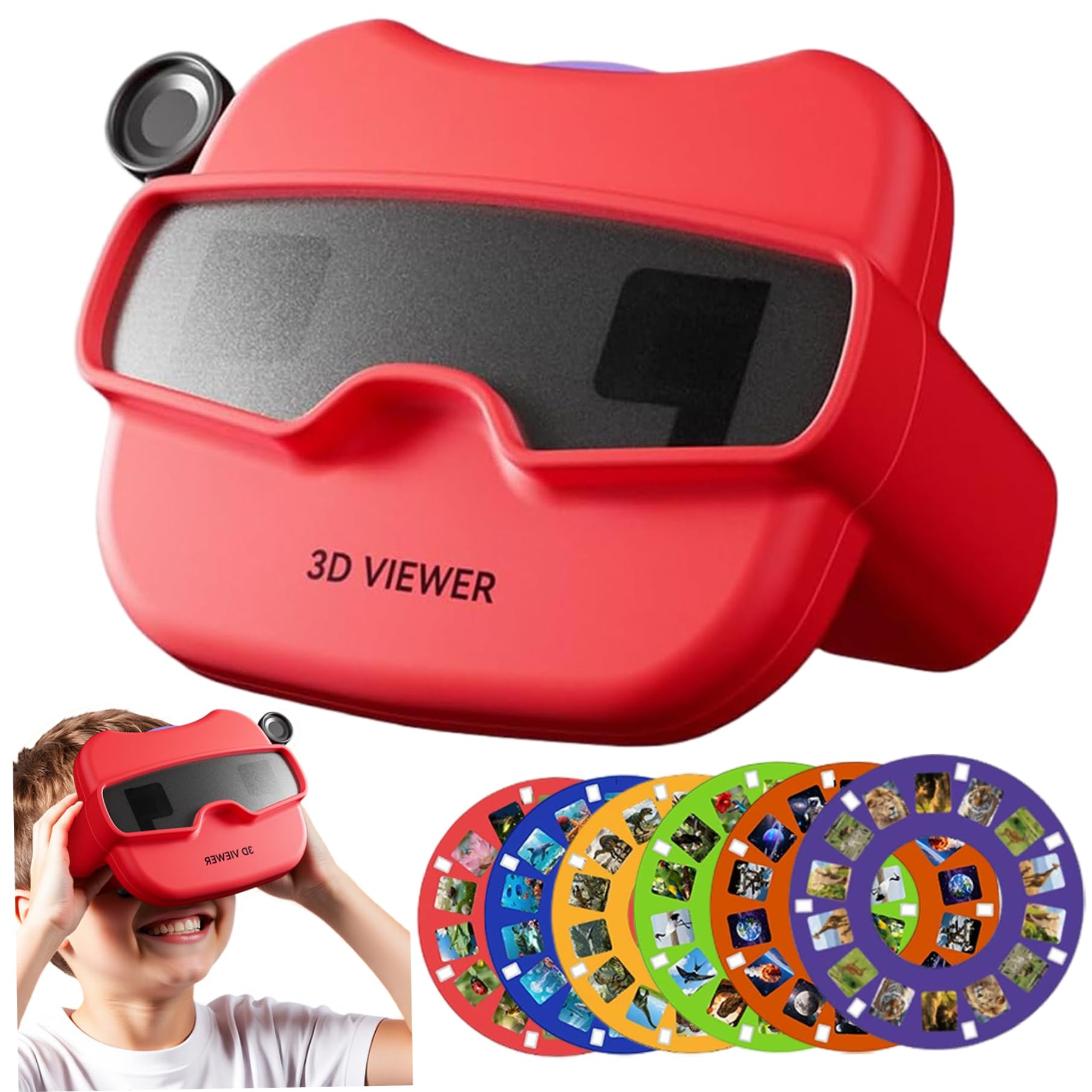 Kaléidoscopes éducatifs Amusants pour Enfants, visionneuse 3D, avec 6 Rouleaux, Jouet Naturel sans Danger pour Les Yeux