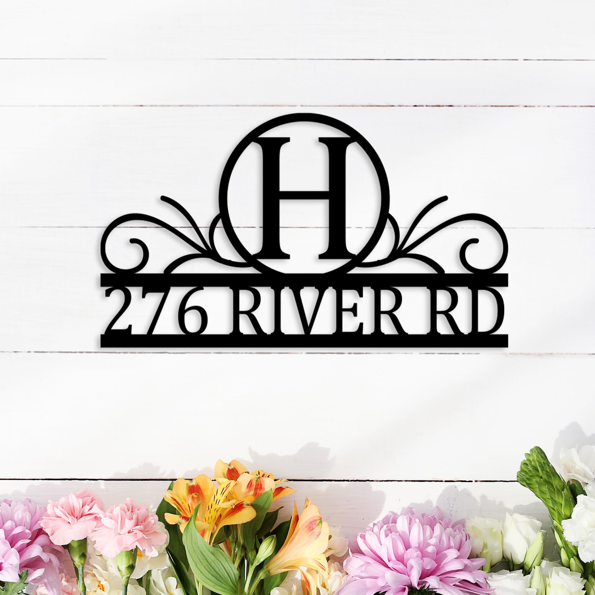Personalized Metal Name Signs, Split Letter Monogram Wall Decor, Custom Last Name Sign, Family Name Sign for Outdoor, Personalized Wedding Gift, Garden Decor, Metal Wall Art, Housewarming Gift (Design