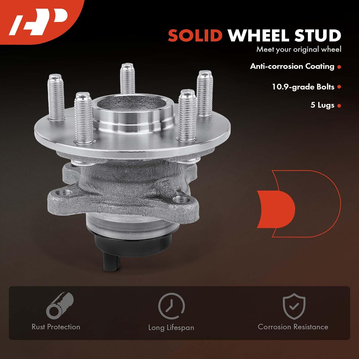 A-Premium 2 x Front Left Wheel Bearing and Hub Assembly with ABS & 5-Lug Compatible with Lexus IS250 06-15, IS350 06-13, GS300 06, GS350 & GS450h 07-11, GS430 06-07, GS460 08-11