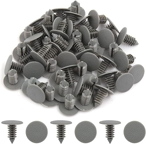 Miniatura 3 de uxcell 50 unids gris plástico puerta parachoques empuje remaches clip 0.335 in para coche auto