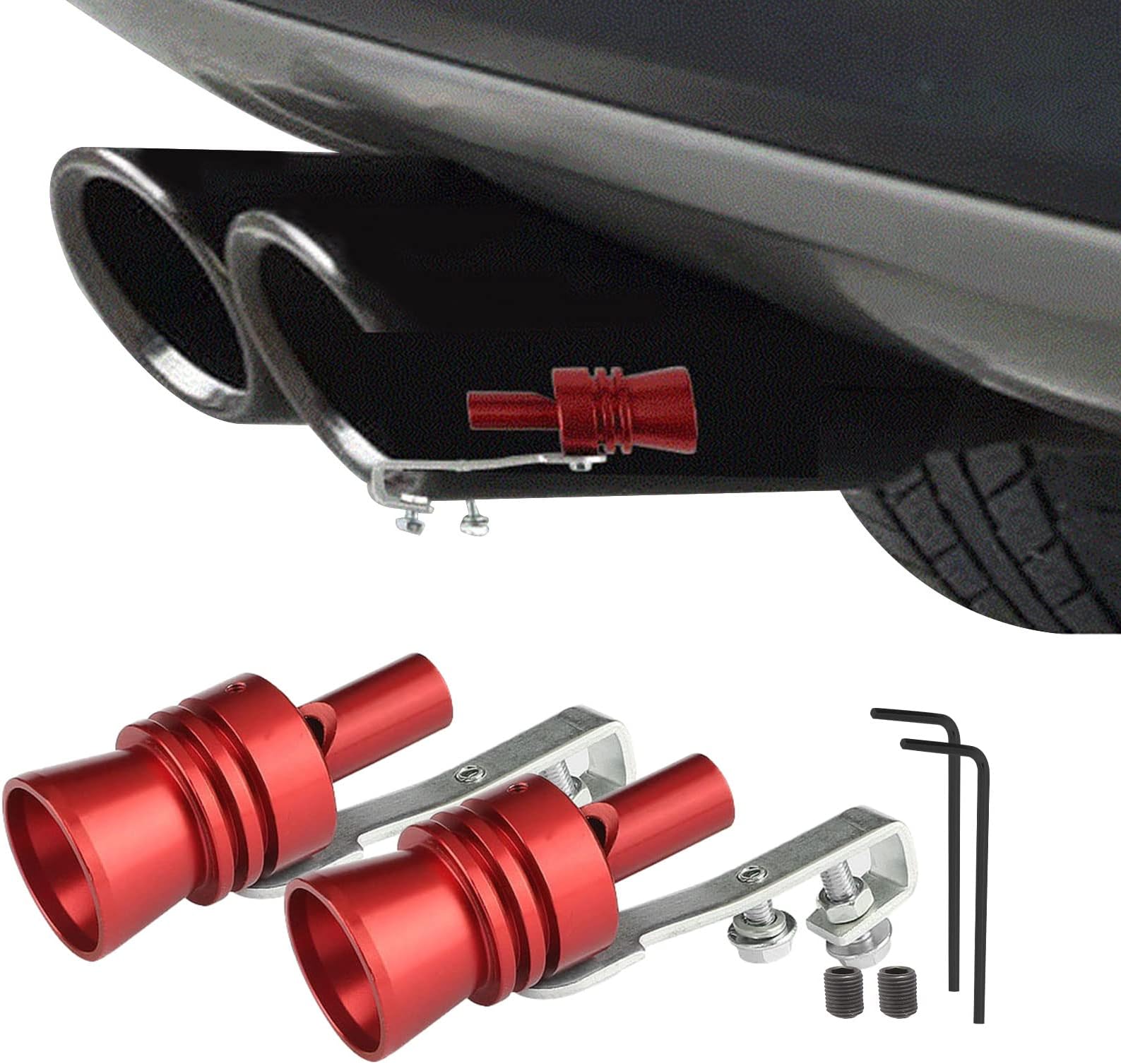 2Pcs Turbo Whistle,Sifflet Pot Echappement Voiture,Bruit