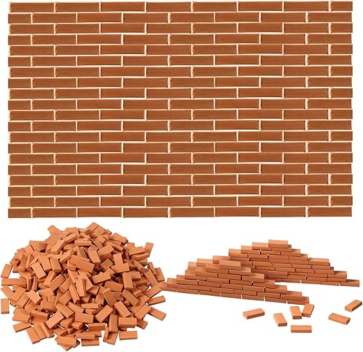 Civaner 350 Pcs Mini Bricks Tiny Bricks for Landscaping Red
