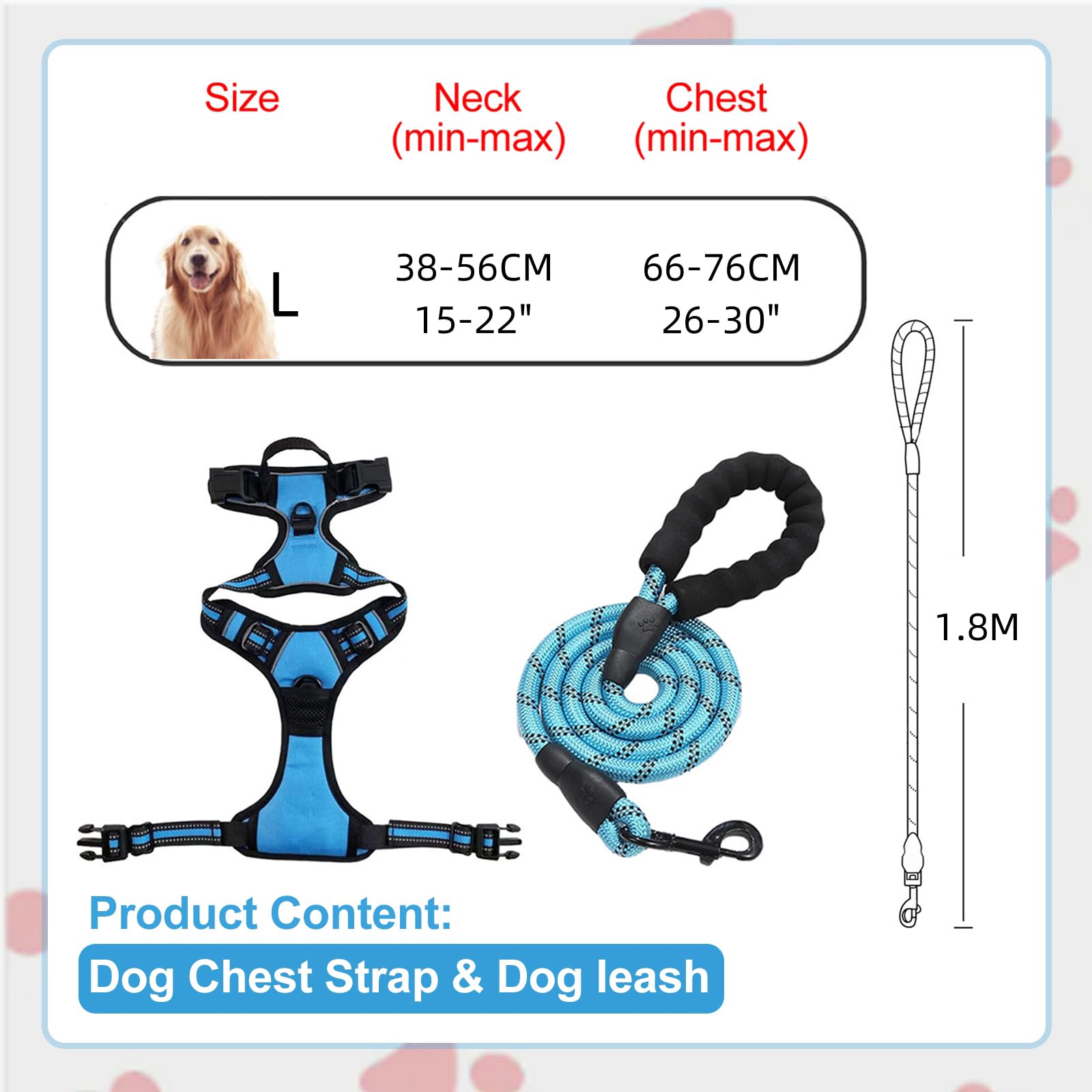 Pettorina Cane No-Pull - Taglia L, Regolabile, Riflettente, Per Cani Di Taglia Media/Grande - Foto 7