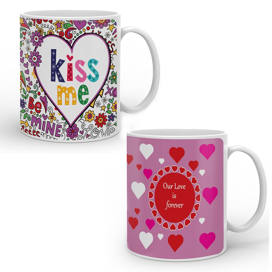 Indibni Ceramic Printed Tea & Coffee Mug,2-Pieces