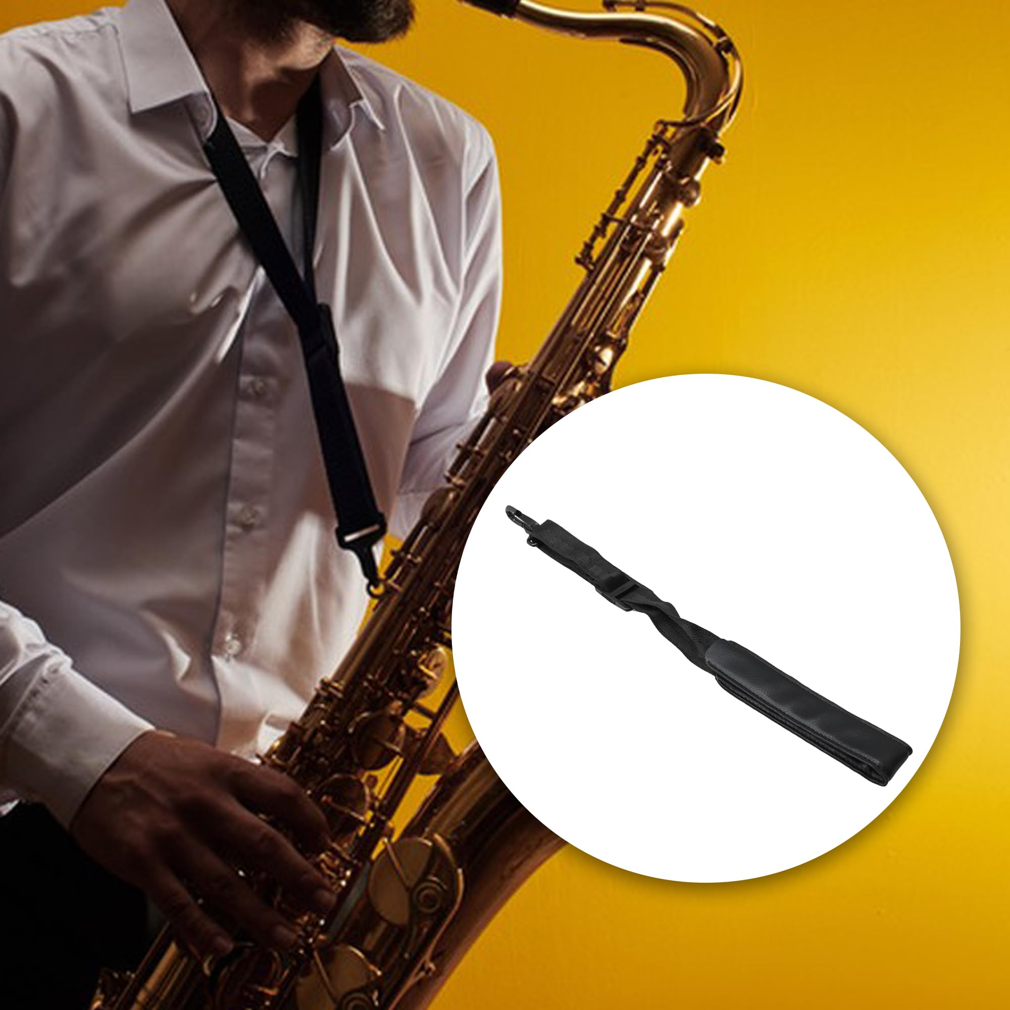 Yibuy 2 bocchini per sassofono contralto e piatto 6# argento per principianti con tracolla per gli amanti della musica