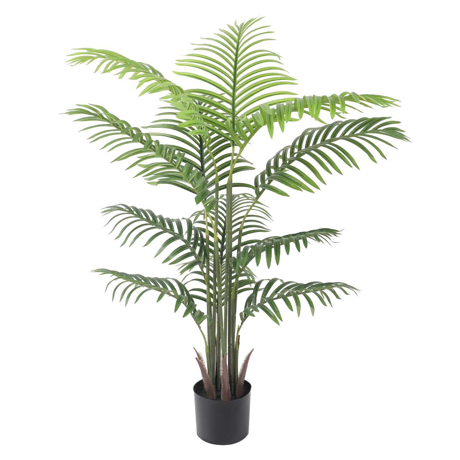 YOLEO 4FT Artificial Palm Tree Indoor Lifelike Faux Palm Plant Fake Tropical Areca Tree for Home Office Living Room Decor