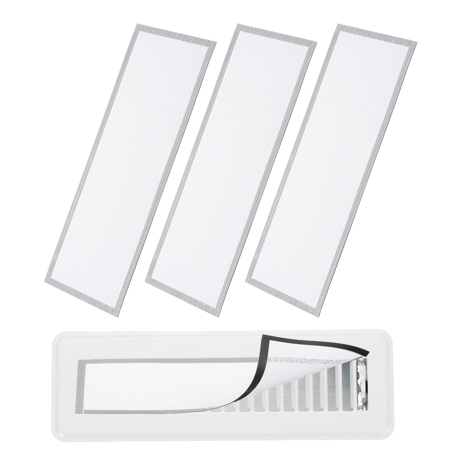 YOKIVE 4 Pcs Magnetic Floor Vent Covers, Floor Register Cover PVC Mesh Air Vent Screen Filters, Great for Home Floor Wall