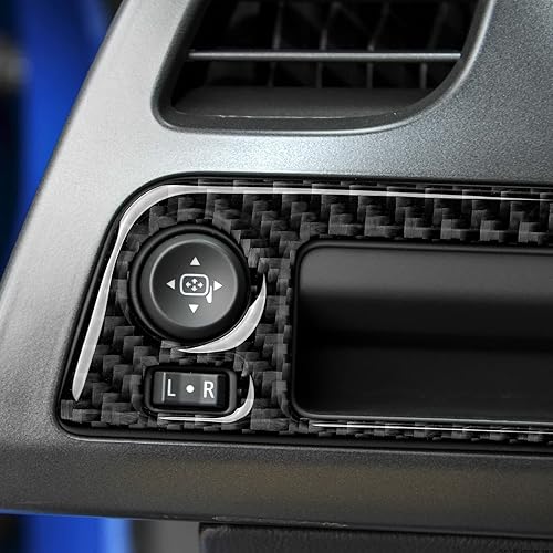 Miniatura 7 de Accesorios de coche Interruptor de faros delanteros Panel adhesivo fibra de carbono Interior Trim cubierta para Chevrolet Corvette C7 Z06 2014 2015