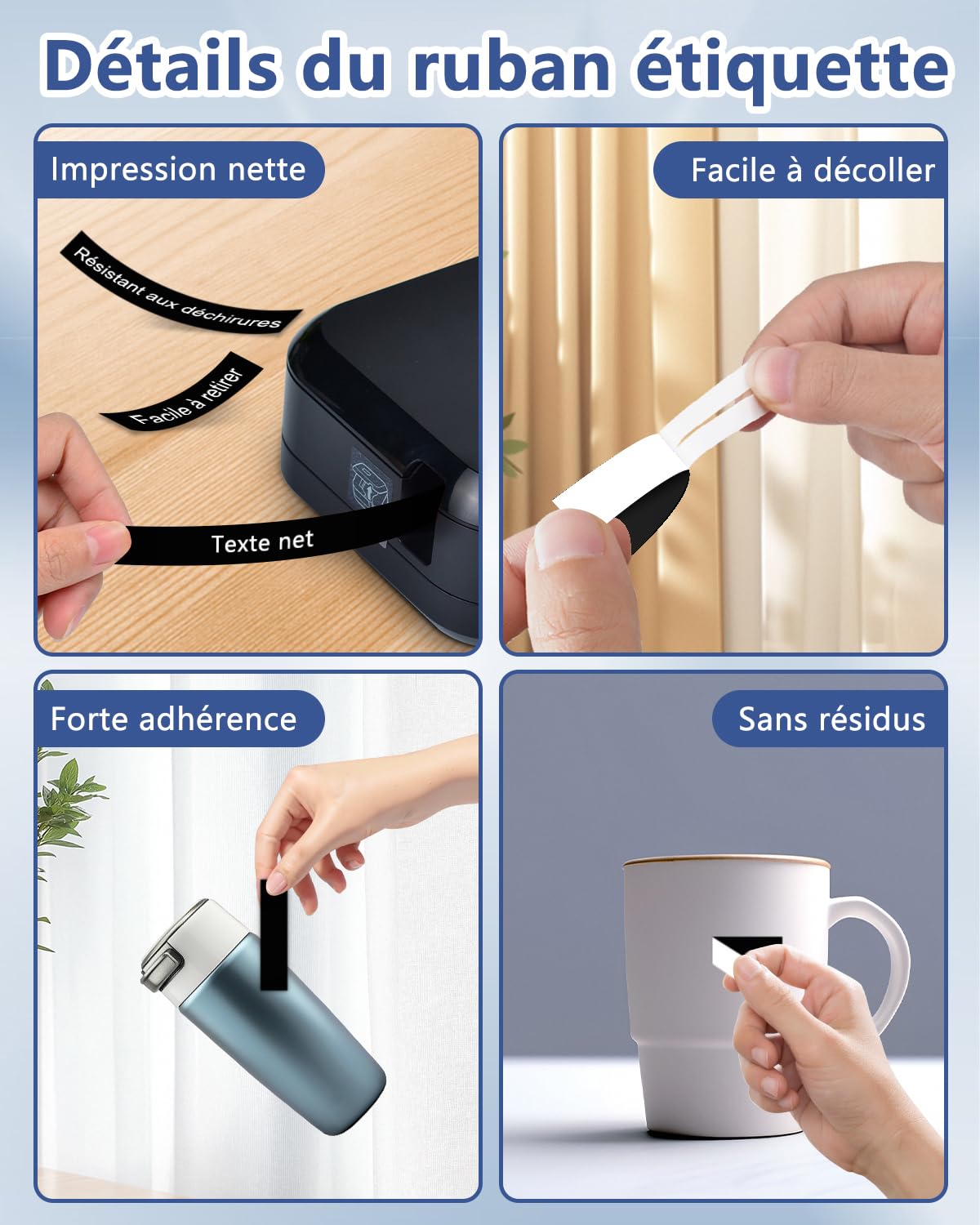 Cruxer Lot de 200 Compatible TZE-315 pour P-touch Blanc sur Noir 6 mm