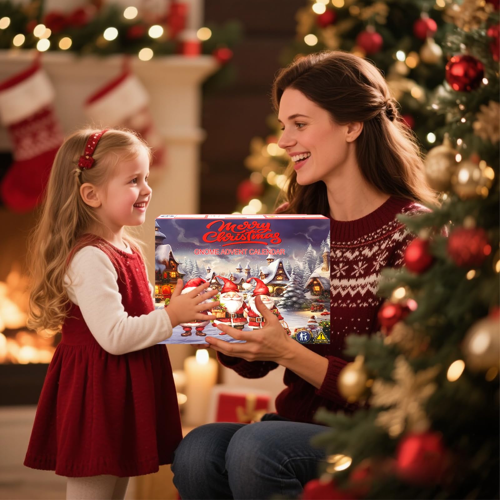 Calendrier De L'Avent Gnomes De Noël 2026 - 24 Lutins à Collectionner - Décorations Suspendues Pour Sapin, Cheminée - Matériaux Naturels Feutre, Bois, Paille - 8