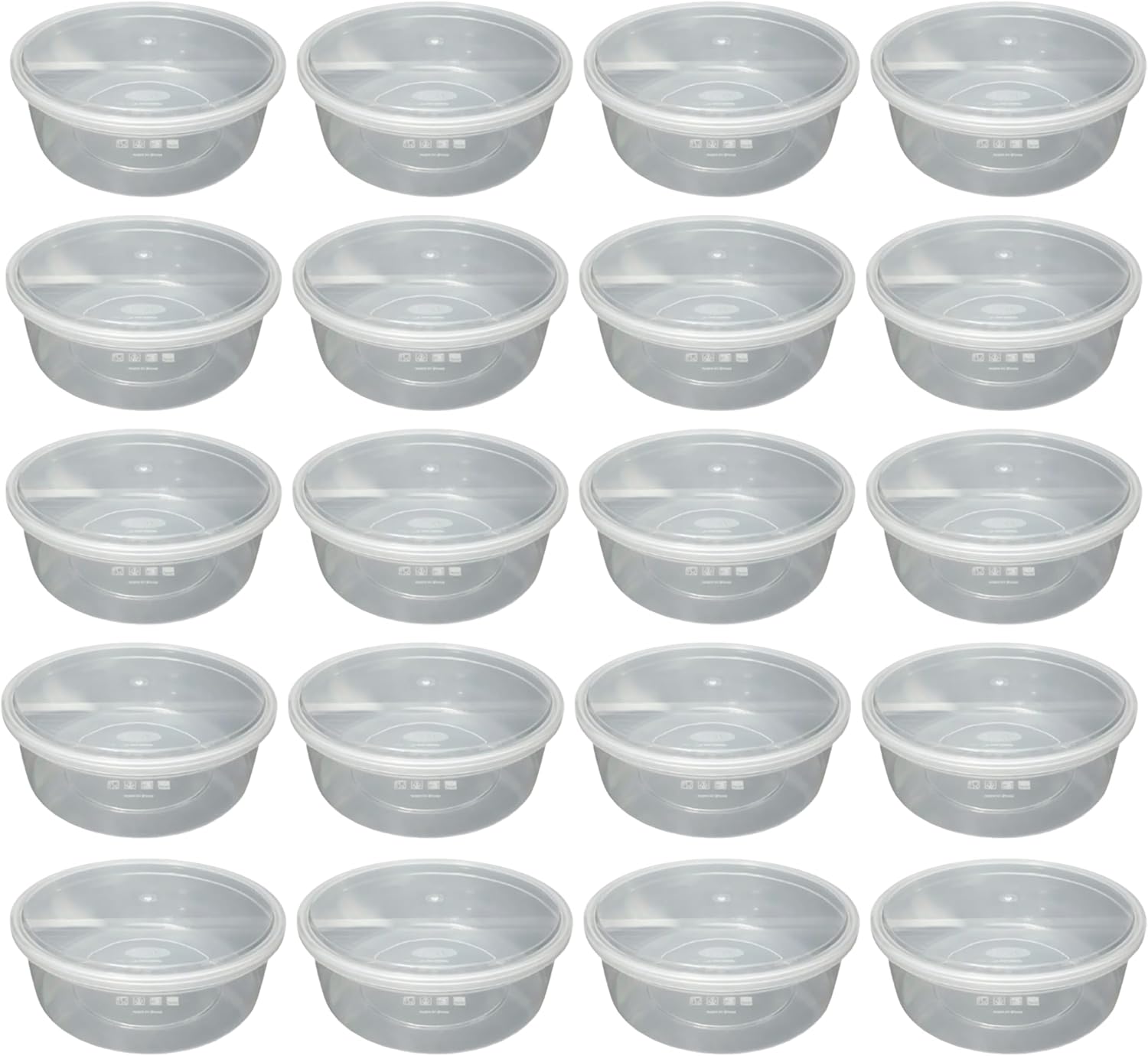30 Pcs Clear Round Meal Prep Takeaway Containers 2500ml Plastic Food