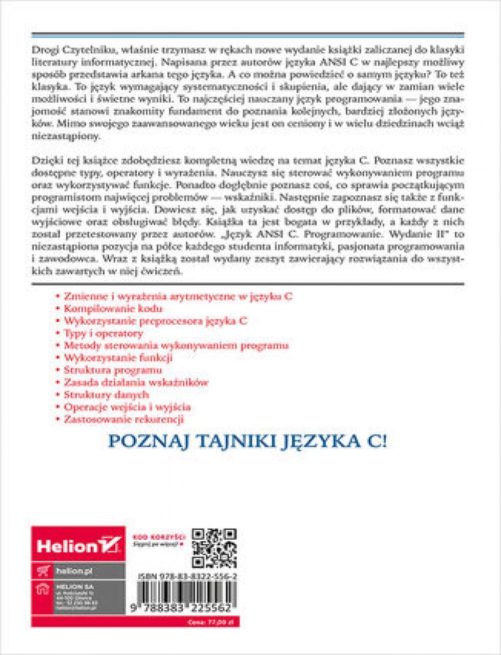 JĘZYK ANSI C. PROGRAMOWANIE WYD. 2