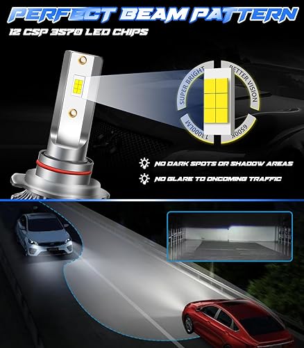 Miniatura 3 de Ctokanvi Bombillas LED 9005 HB3 para faros delanteros, 6500 K luz blanca fría de luz baja, 500% más brillante, combo de bombillas LED HB3 9005,