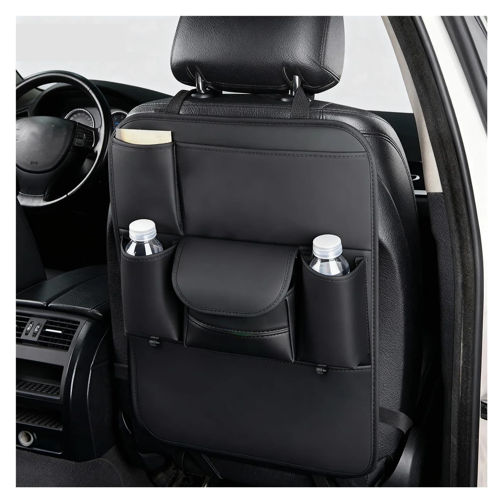 Rücksitz Organizer Auto Schwarzer Leder-Auto-Rücksitz-Organizer