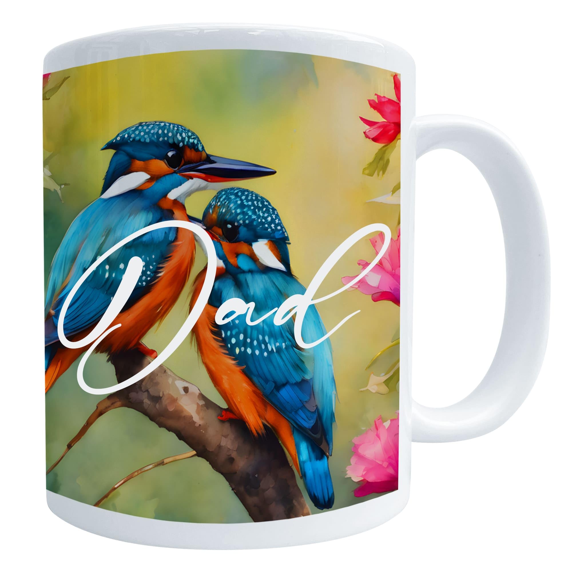 Generic Personalised Kingfisher Mug, Personalised 11 Oz Bird Art Ceramic Coffee Cup, Custom Gift, MU001