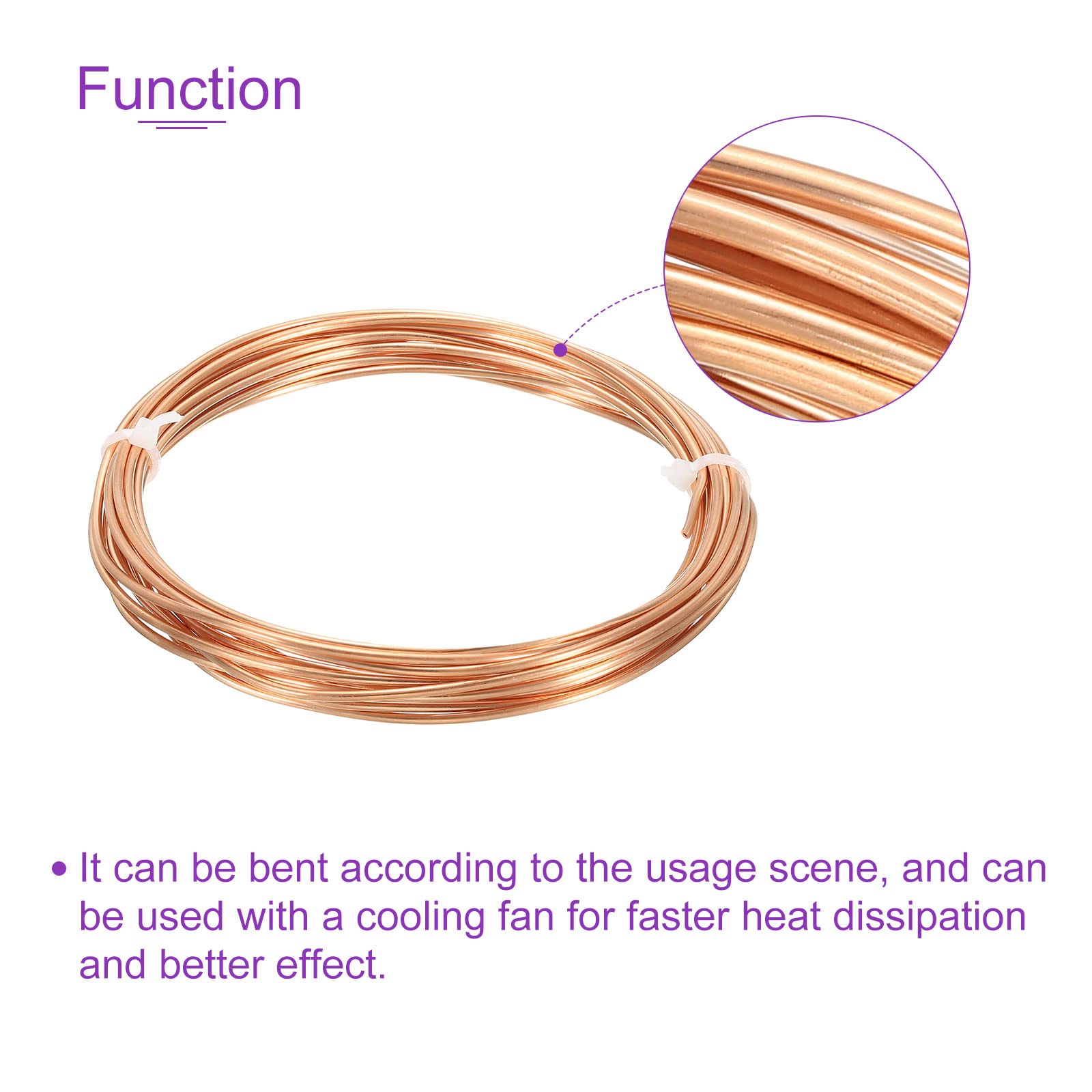 DMiotech 1mm x 2mm Largo 5.0 M Refrigerador Cobre Tubería Flexible Tubo para Compresión, Aire Acondicionador Aire Asistencia