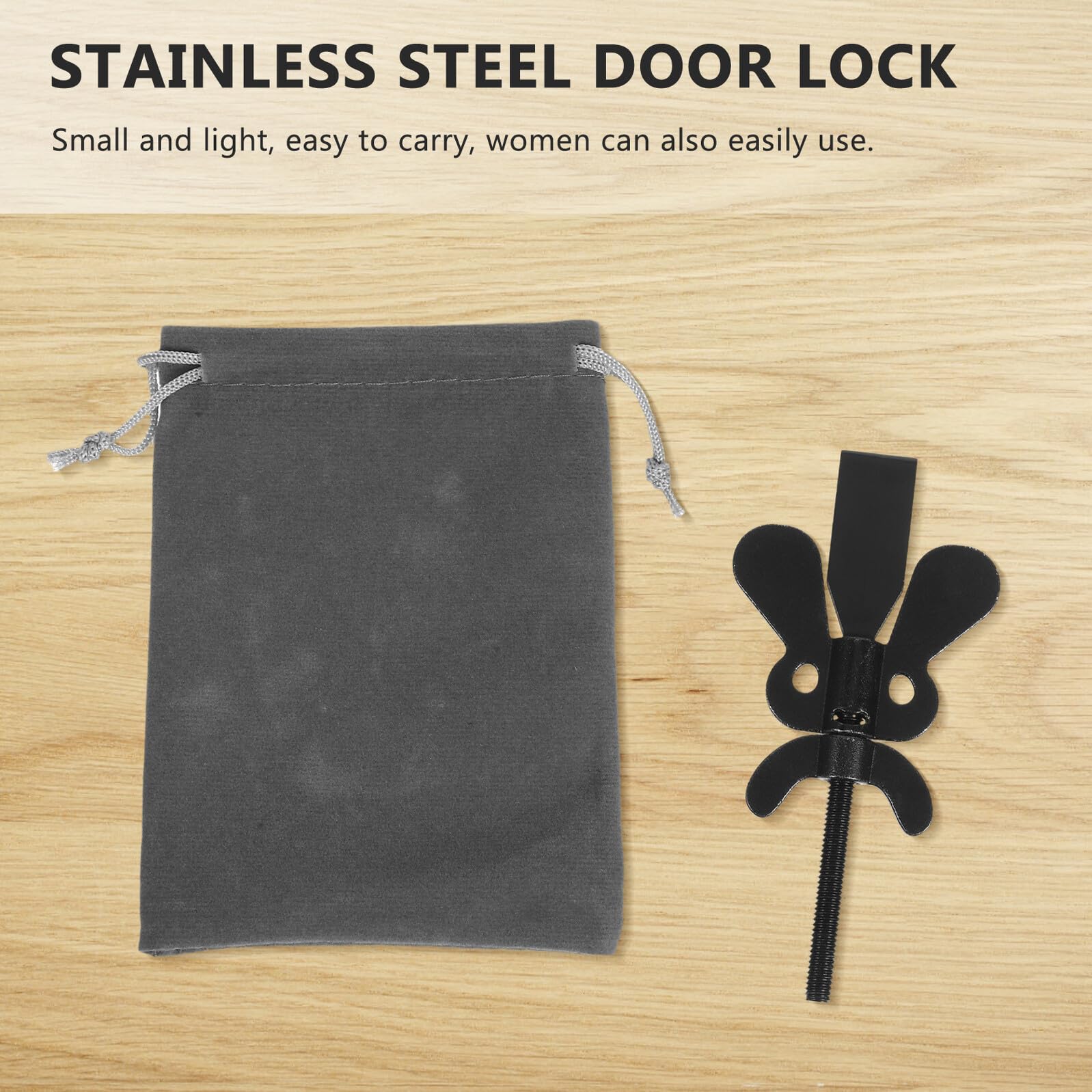 5 Pièces Verrou de Porte Portable Noir Butoir de Porte de Sécurité Compact Hôtel et Appartement Serrure Robuste Anti-ouverture Sécurité Maison et Voyage Compatible Intérieurères