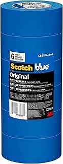 Scotch Painter's Tape Original Multi-Surface Painter's Tape, 1.88 Inches x 60 Yards, 6 Rolls, Blue, Paint Tape Protects Surfaces and Removes Easily, Multi-Surface Painting Tape for Indoor and Outdoor Use