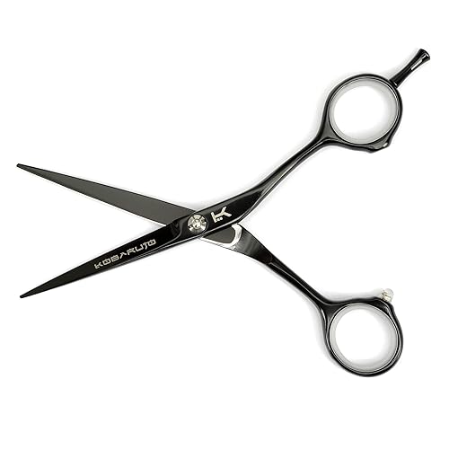 Miniatura 8 de Tijeras y tijeras de peluquería profesionales de cobalto negro japonés MUY SHARP (6 pulgadas)