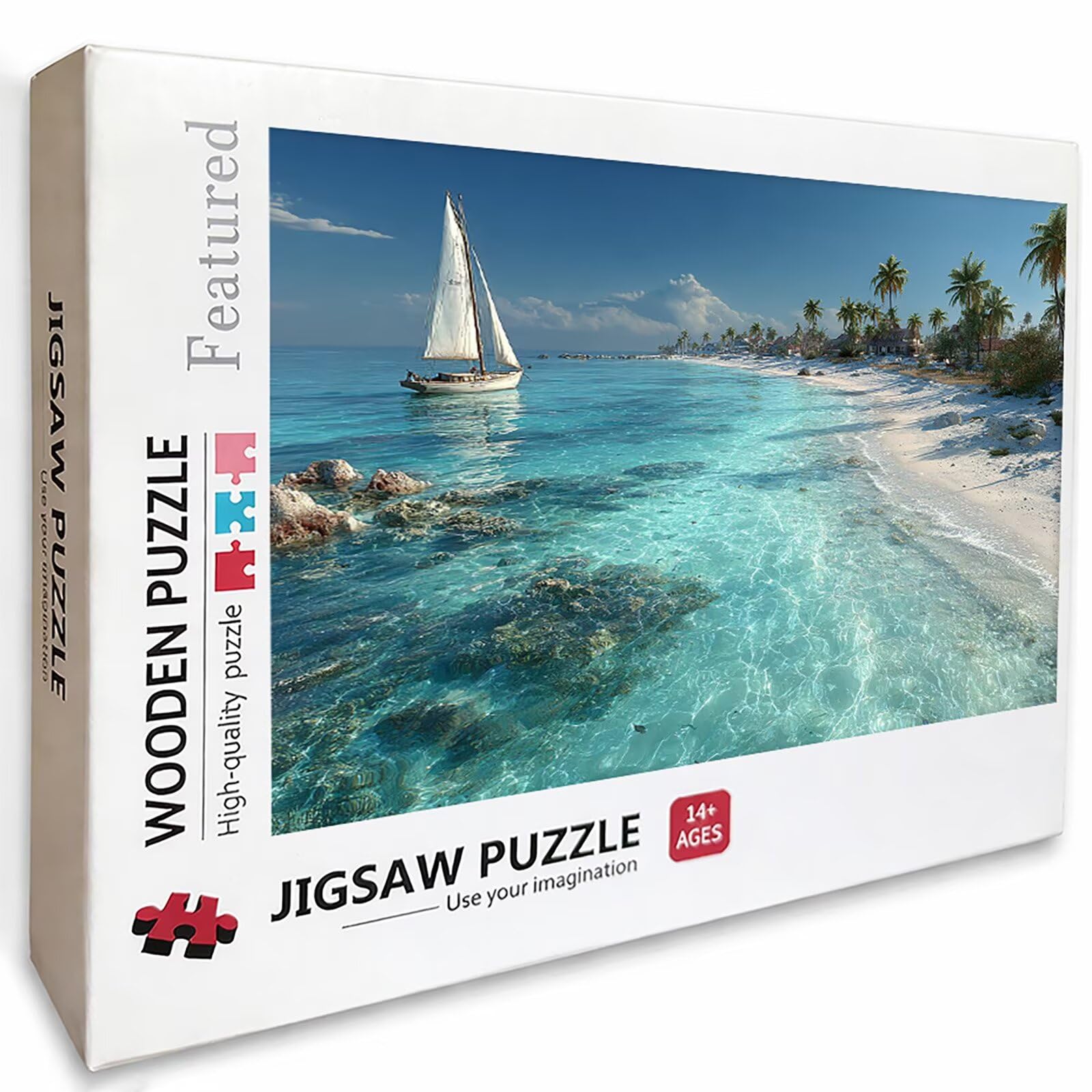 Puzzle 2000 elementów dla dorosłych z widokiem na morze, drewniane puzzle, 99 x 71 cm, części ściśle do siebie pasują, dla mężczyzn, kobiet, starszych seniorów, relaks i odstresowanie, dekoracja