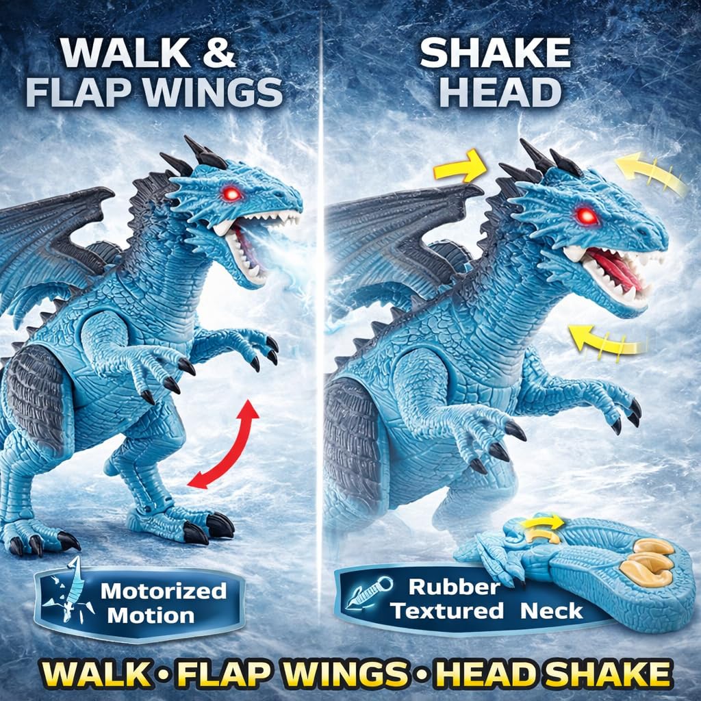 Liberty Imports Showay (Ice Dragon (W/Smoke)) - Dino Planet Remote