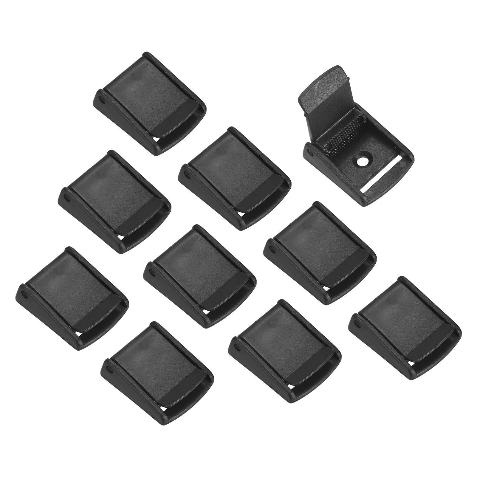 sourcing map 10 Pcs Webbing Cam Buckle, 3/8"(10mm) Plastic Adjustable Buckle Clip Tie Down Fasteners for Backpack Luggage Strap Belt DIY Craft Accessories Pet Chest Vest