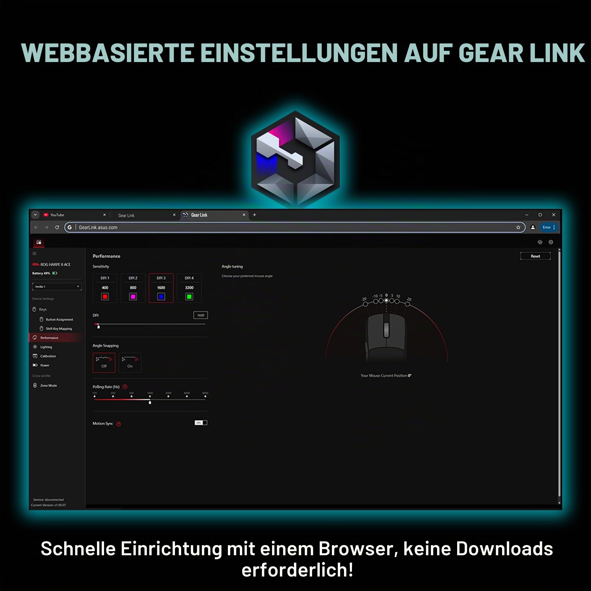 Asus ROG Harpe II Ace Lava Red Wireless Gaming Maus – Bild 7