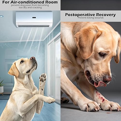 Miniatura 6 de EXPAWLORER 3 pares de calcetines antideslizantes para perros, zapatos para perros para pavimento calientefrío, protector suave para patas para