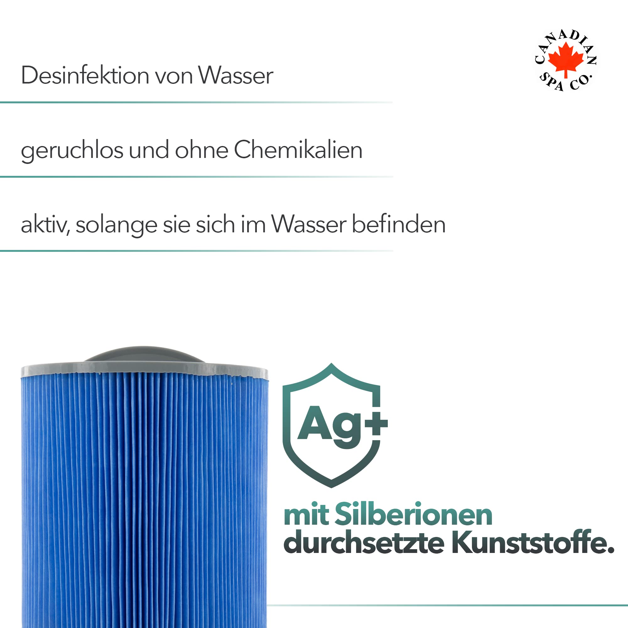 CANADIAN SPA CO. Glacier Silverstream Filter, Hot Tub Filter, antimikrobieller Schutz, Silberionen-Technologie, Hot Tub Zubehör