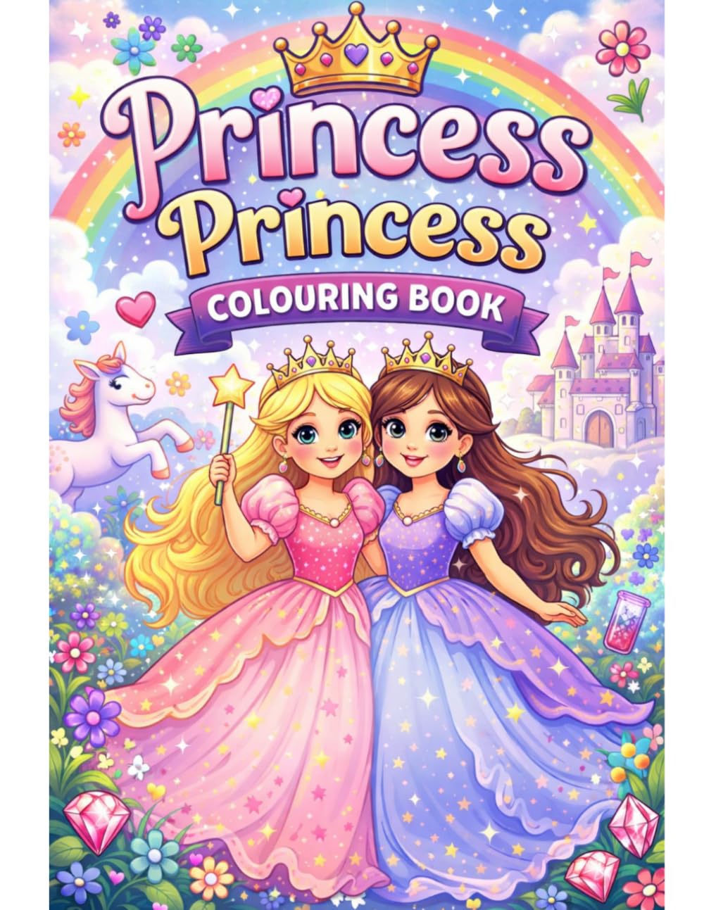 Princess princess Colouring Book: “Fun & Easy Coloring Pages for Kids Ages 4–8”