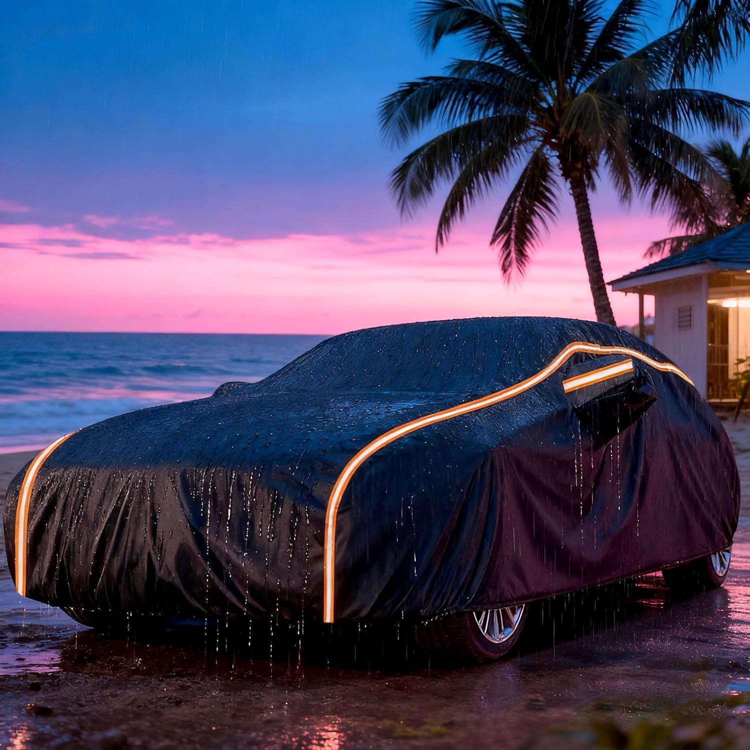 Car Cover Waterproof for Mercedes C-Class C 220 d (2015-2026),Outdoor Car Covers,Rain Snow Sun Protection All Weather with Reflective Strips and Zip oz0126