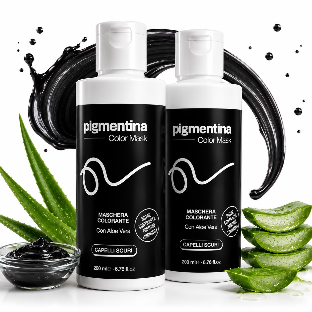 Pigmentina Castani Scuro Maschera Capelli Ravviva Colore 400 ml | Maschera pigmentante per capelli castani, ravviva il colore e dona morbidezza e luminosità.