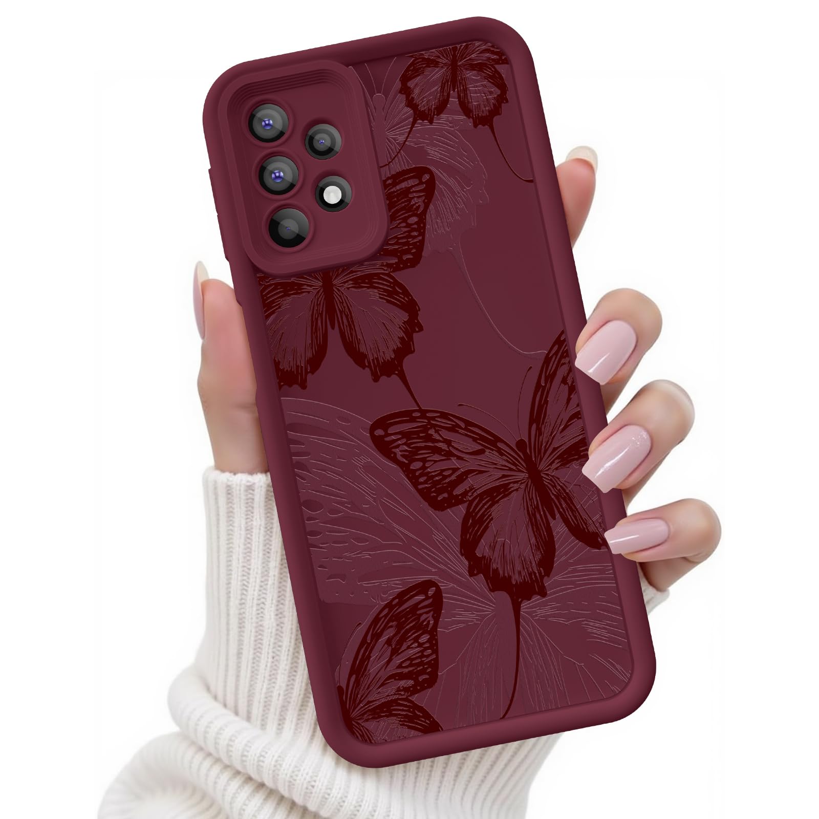 FUXICASE for Samsung Galaxy A32 5G Case, Creative Butterfly Pattern Design for Girl Women, Soft Silicone Shockproof Anti-Scratch Protection Phone