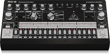 Behringer Rhythm Designer RD-6-BK Analog Black Drum Machine With 8 Drum Sounds, 64-Step Sequencer and Distortion Effects