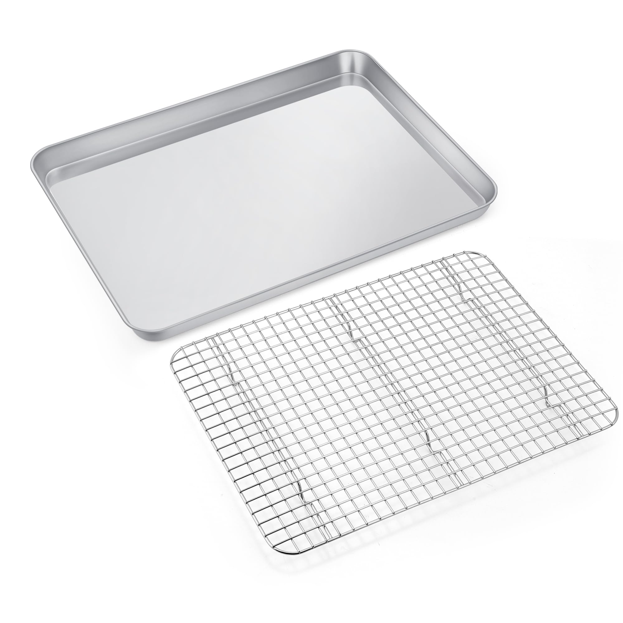 P&P CHEF Large Baking Sheet with Dense Grid Wire Rack