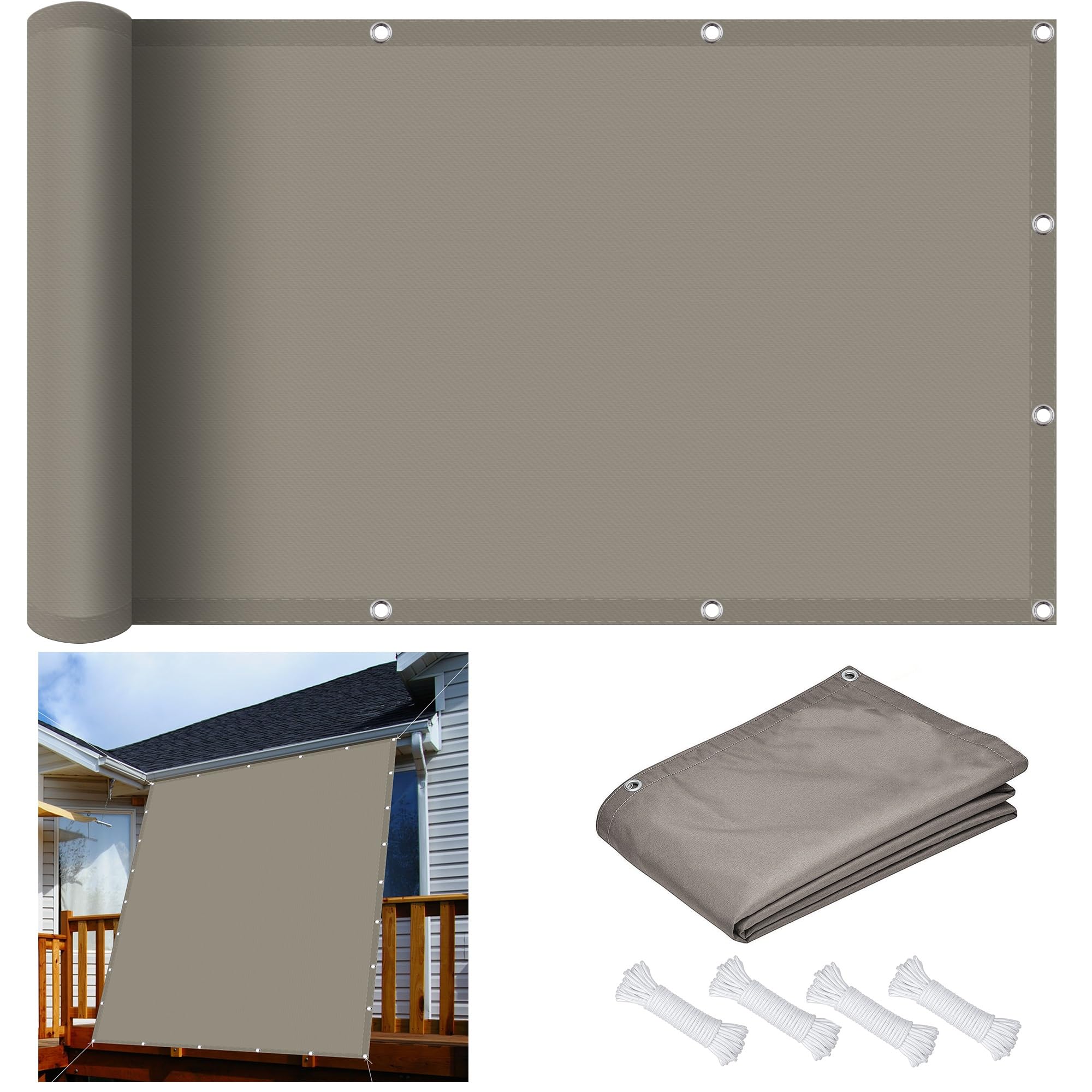 Voile D'ombrage Rectangulaire 3,5 X 6 M - Toile Tendue 340 G/m² Bleu