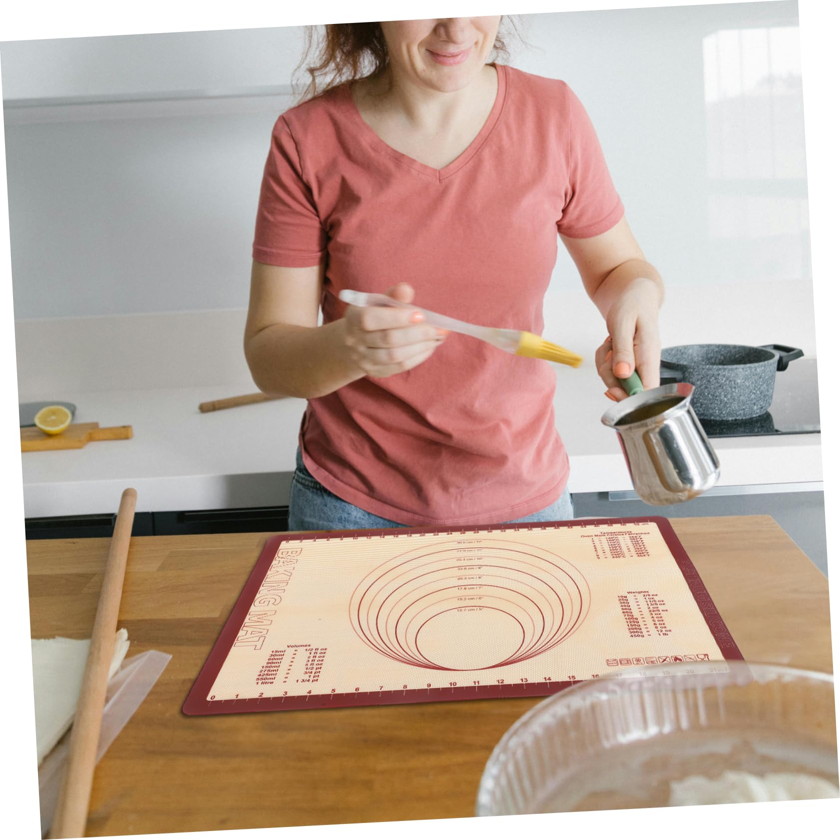 Tappetino Da Cottura Silicone Antiscivolo Riutilizzabile e Facile Da Pulire Stuoia Per Impastare e Preparare Dolci Per Pizze Biscotti e Pane