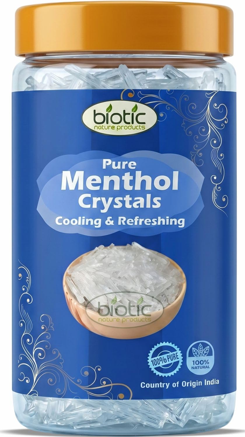 Biotic Menthol Crystals - Sat Pudina - Pudina Flower Crystal - Pepper Mint Crystal Edible - Pudina Puvvu 100 Grams-image-32
