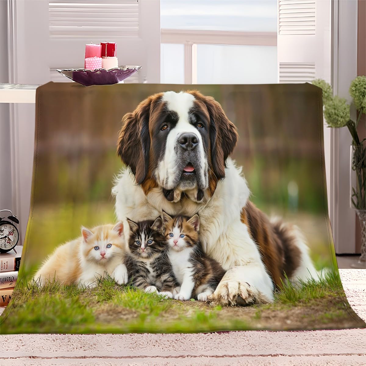 Plaid pour canapé anti froid couverture polaire animaux chaude