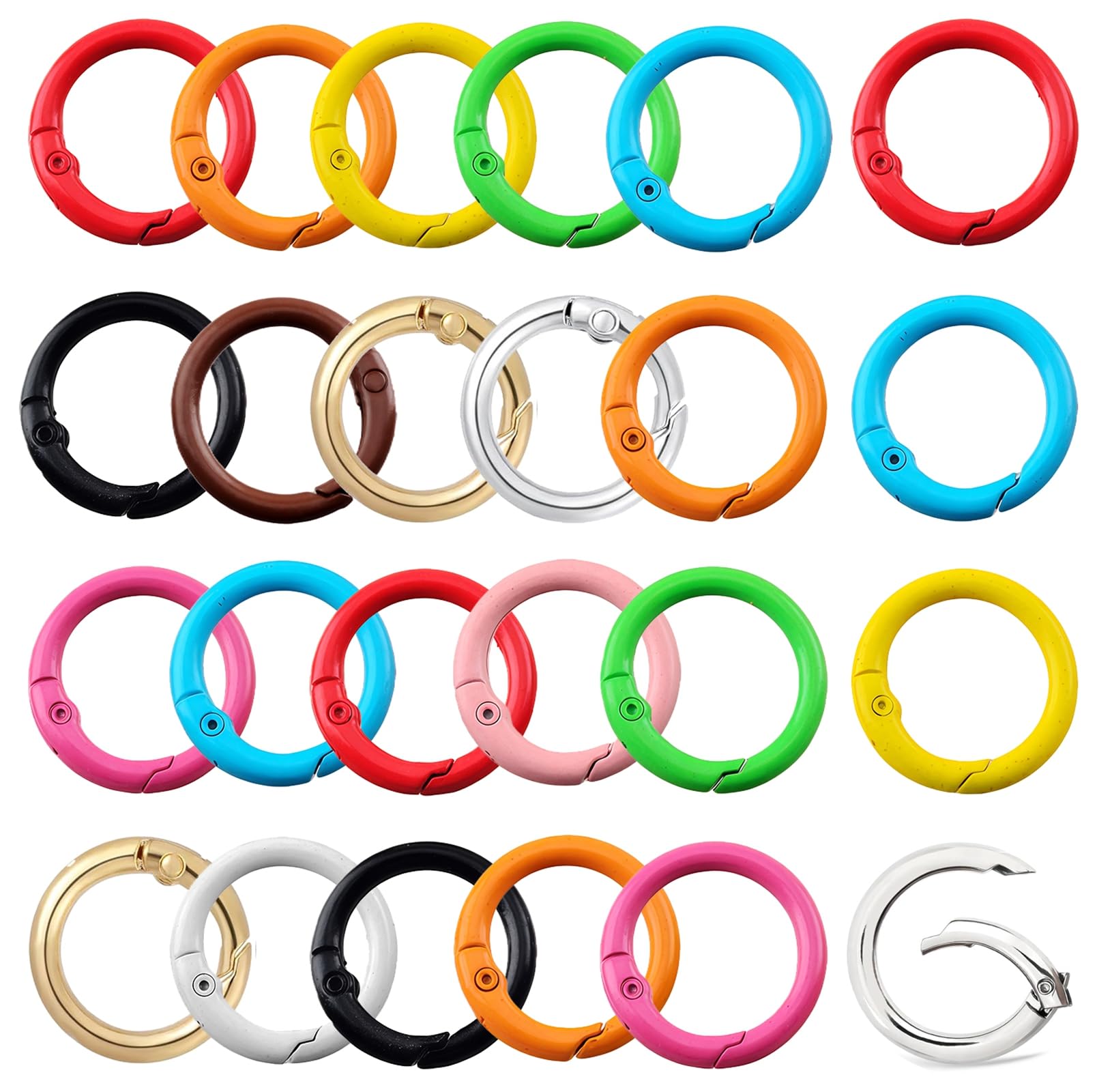 Amazon.com: Round Carabiner Clip Bulk 20pcs 1.3 Inch Colorful