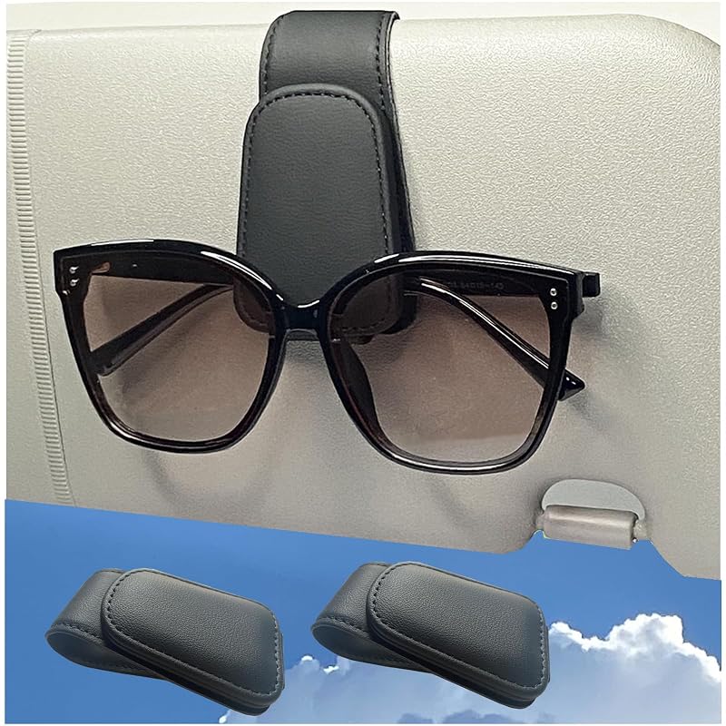 Suporte Magnético para Óculos de Sol no Para-Sol CHOSMOYI Preto, Kit com 2