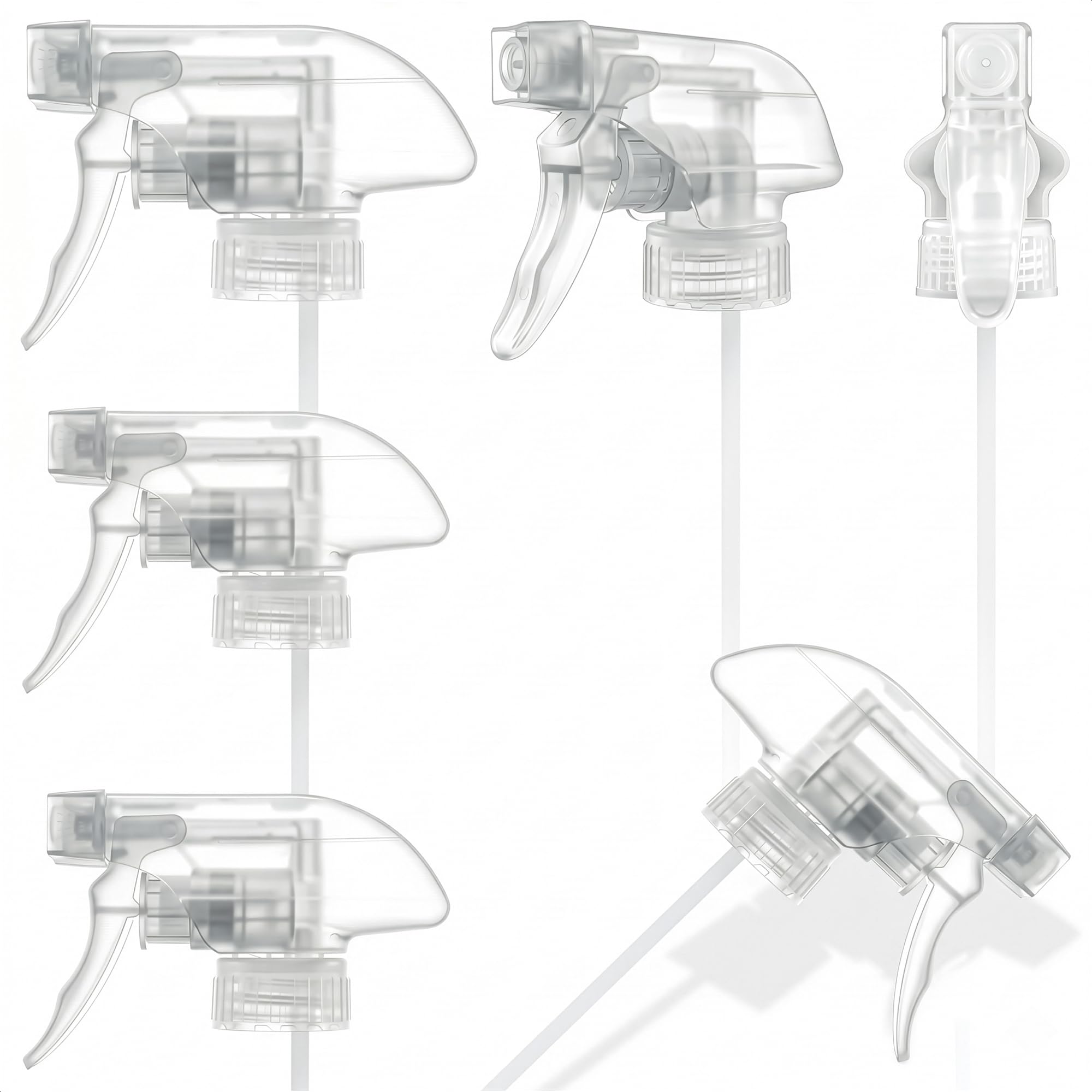 ALPENKOK 6 Pack Spray Nozzle for Bottles, Trim-To-Fit Tube; Plastic (Clear)