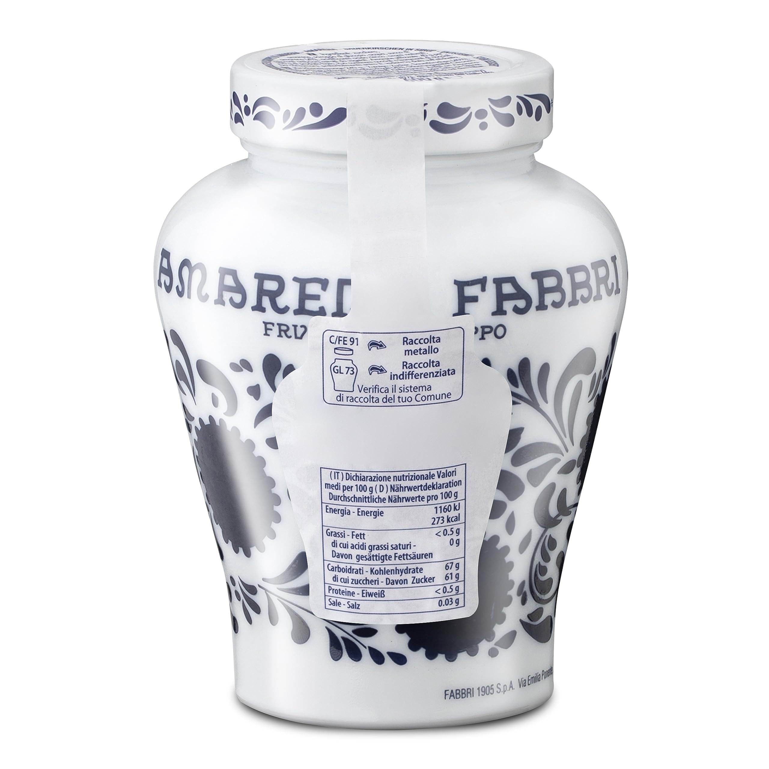 Food-United AMARENAKIRSCHEN 2x600g Opaline | FABBRI 1905 | in Sirup | Halb-Kandiert | Amarene | Amarena-Kirschen aus Italien | fabbri amarena cherries | für Joghurt-Eis Dessert Topping Cocktail