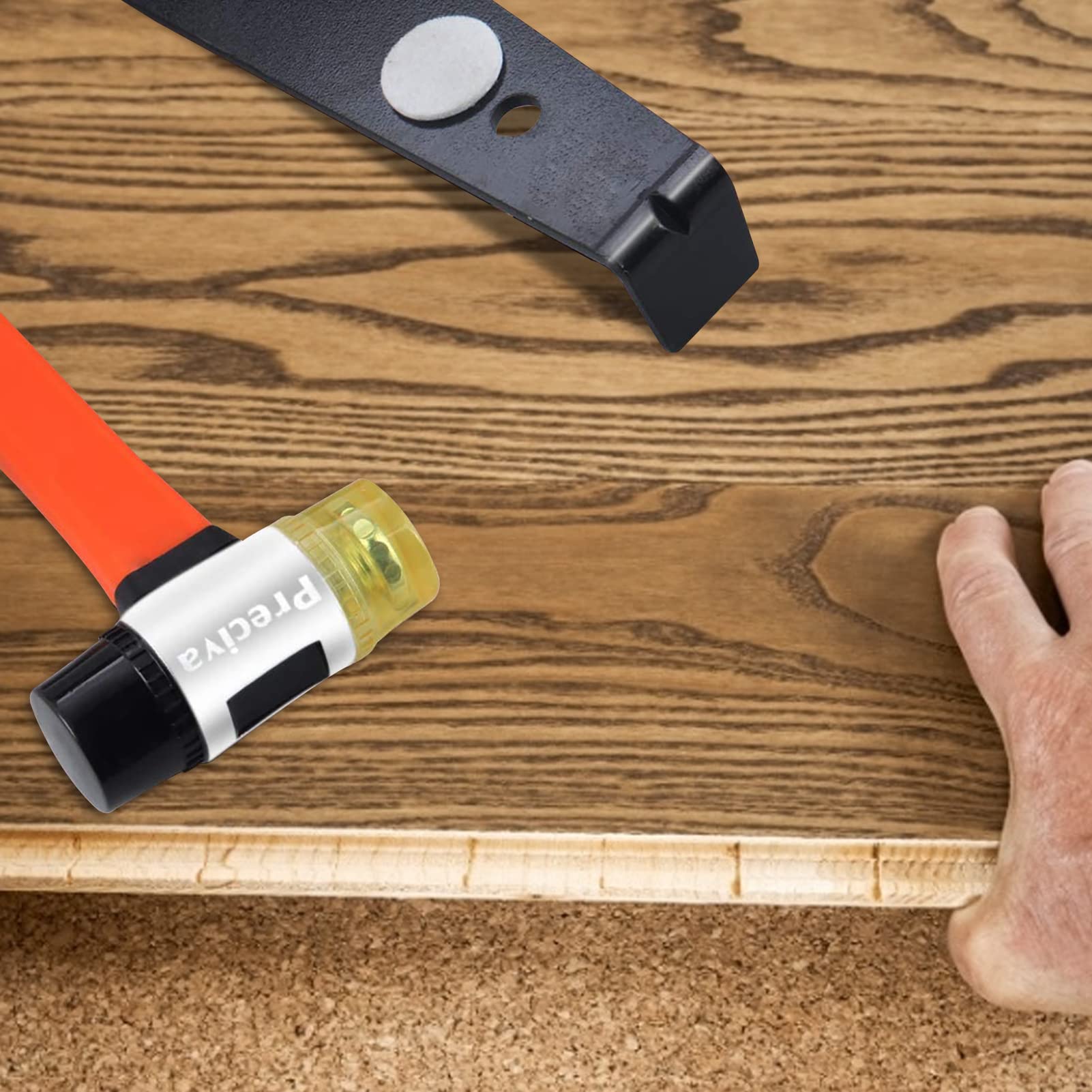 Strumenti per pavimenti in laminato, kit di attrezzi per pavimenti in laminato, kit di installazione per pavimenti in legno con martello rinforzato a doppia faccia, barra di trazione