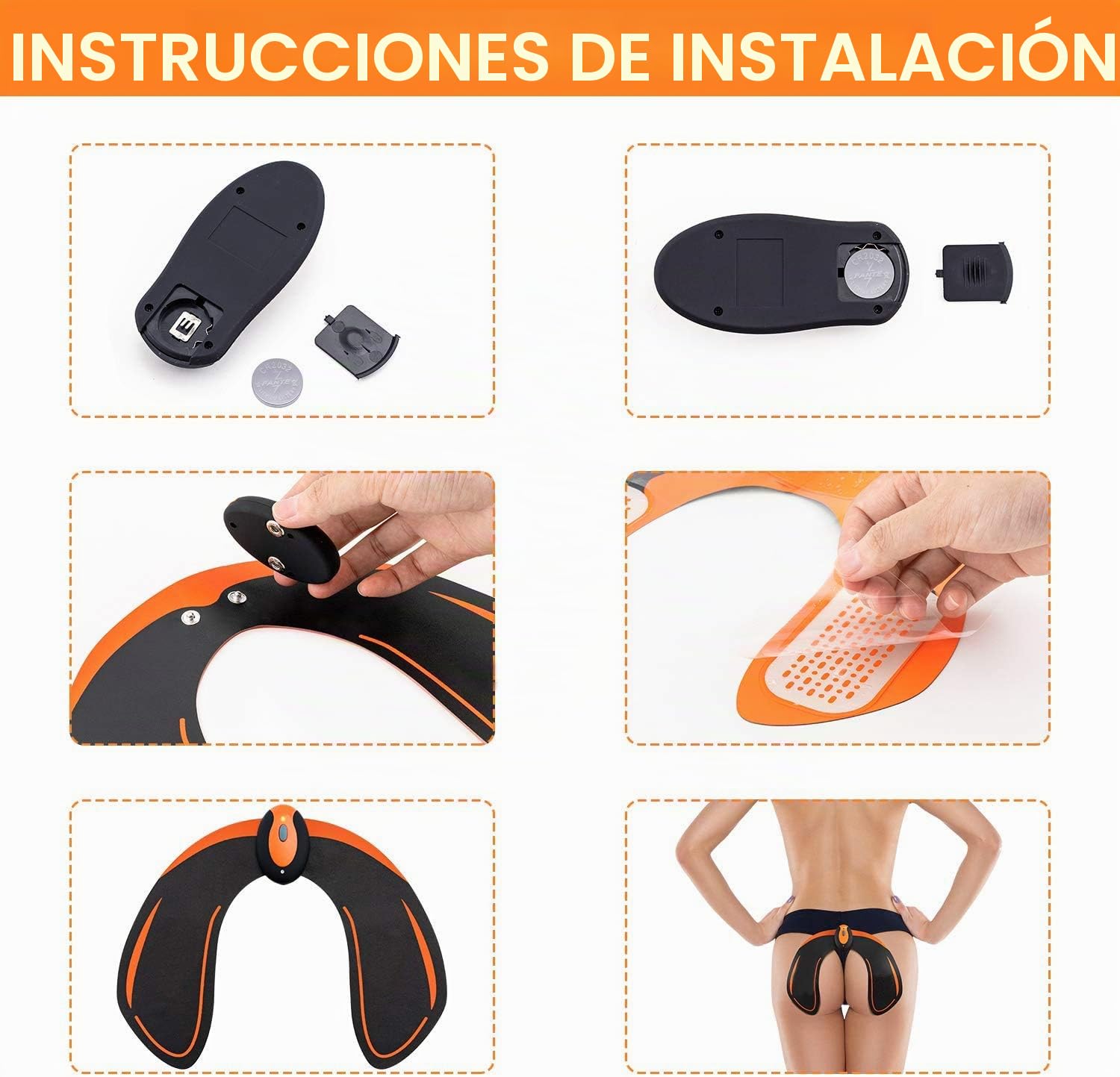 Electroestimulador de glúteos, dispositivo de entrenamiento EMS para la estimulación específica de los músculos de los glúteos, desarrollo muscular, entrenador para caderas, dispositivo de