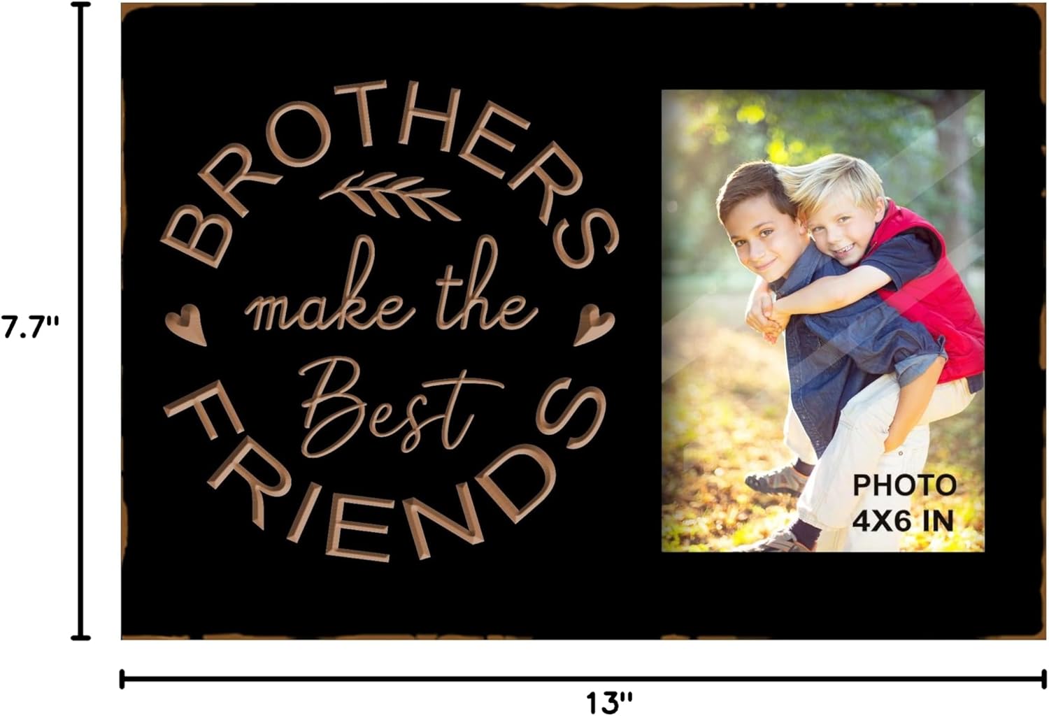 Best Brother Friends Gifts from Sister - Deep Engraved Carving Brothers Picture Frames 4x6 Inches - Brothers Make the Best Friends - Image 6