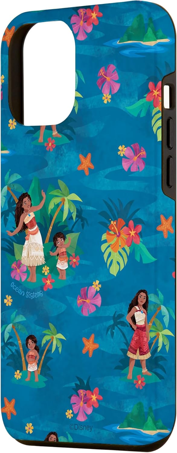 iPhone 14 Pro Max Disney Moana 2 Moana & Simea Ocean Sisters Tropical Pattern Case