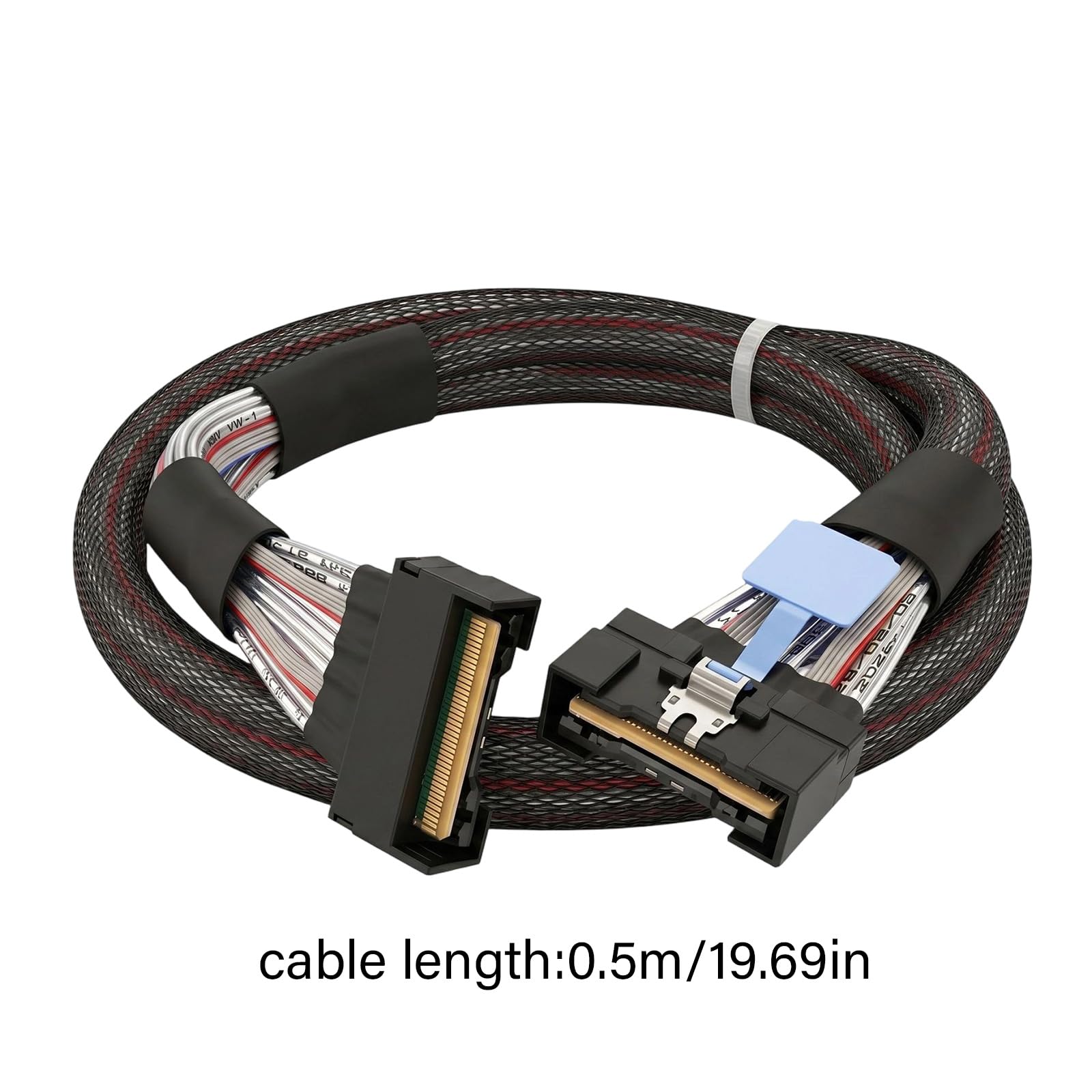 NUEAYMS Cable de datos de servidor SFF-8654 con interfaz MCIO 8X, cable interno de 0, 5 M para transferencia de datos bidireccional en construcciones de hardware de almacenamiento