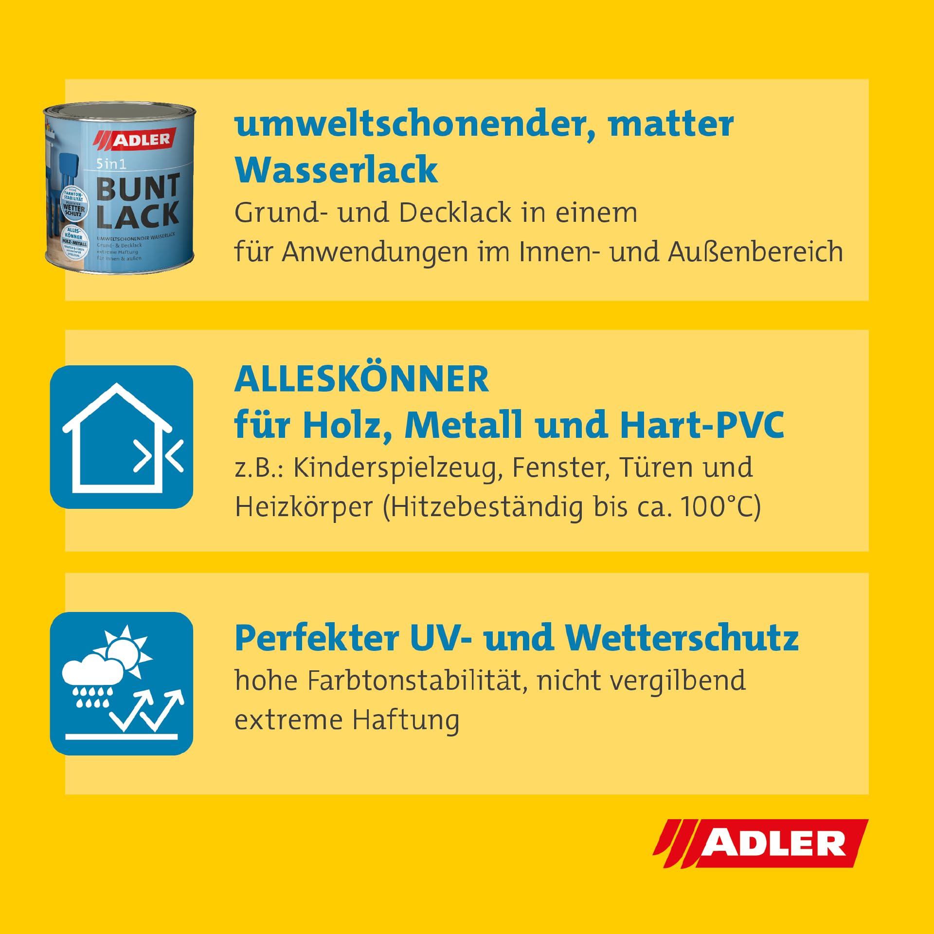 ADLER 5in1-Buntlack Matt RAL7016 Anthrazitgrau, wasserbasierter Lack für Holz, Metall und Kunststoff 125 ml