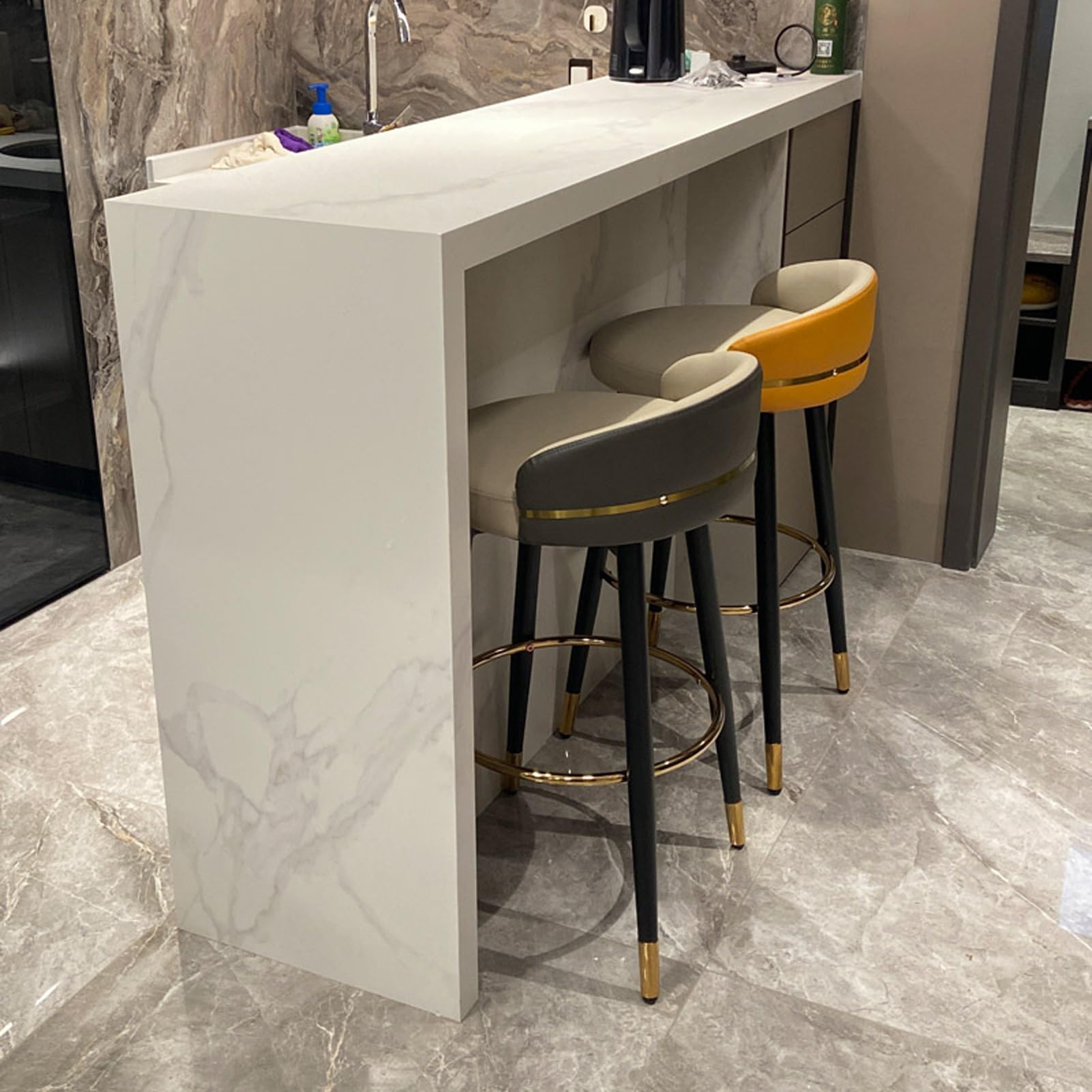 Amazon｜バーカウンター・チェア 回転バーチェア3脚セット、背もたれ